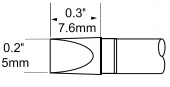 Картридж-наконечник METCAL для MFR, клиновидный 5.0 х 7.6мм SCP-CH50