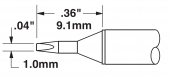 Картридж-наконечник METCAL MX, клиновидный 1.0 х 9.1 мм STTC-125