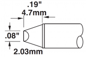 Картридж-наконечник METCAL для MX, клиновидный 45 град. 2.00 х 4.7 мм STTC-514