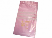 Пакет антистатический Desco Europe 90874, розовый, с защелкой, лого ESD, полем для надписей, 75мм X 125мм, 100шт