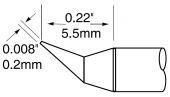 Картридж-наконечник METCAL для MX-UF, конический изогнутый 0.2 X 5.5мм UFTC-7CNB02