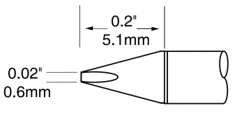 Картридж-наконечник METCAL для MX-UF, клиновидный 0.6 X 5мм UFTC-7CH06