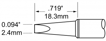 Картридж-наконечник METCAL для PS900, клиновидный удлиненный 2.4 х 18.3мм SFV-CH24A