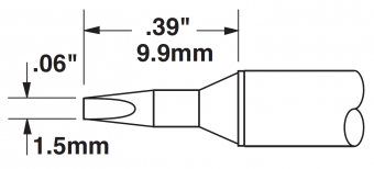 Картридж-наконечник для MX, клиновидный 1.5 х 9.9 мм STTC-838