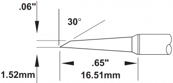 Картридж-наконечник METCAL для MX, миниволна 1.5 x 16.51 мм SMTC-0167