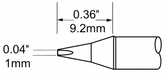 Картридж-наконечник METCAL для MFR, клиновидный 1.0 х 9.2мм SCP-CH10