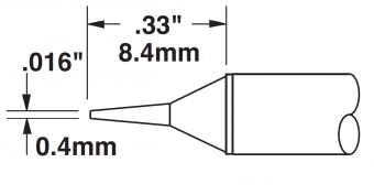 Картридж-наконечник METCAL для MX, конус 0.4 х 8.4 мм STTC-022