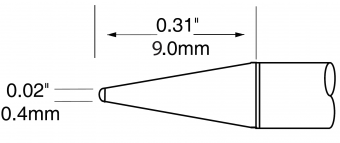 Картридж-наконечник METCAL для MX-UF, конический изогнутый 0.4 X 5.5мм UFTC-7CNB04