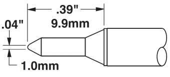 Картридж-наконечник METCAL для СV/MX, конус тонкий 1.0 х 9.9 мм CVC-8CN0010S