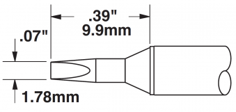 Картридж-наконечник METCAL для MX, клиновидный 1.78 х 9.9 мм STTC-137