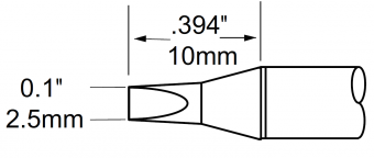 Картридж-наконечник METCAL для MFR, клиновидный 2.5 х 10мм  STP-CH25