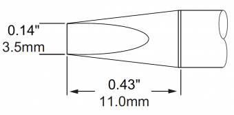 Картридж-наконечник METCAL для MFR, клиновидный 3.5 х 11мм SCP-CH35