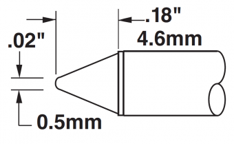 Картридж-наконечник METCAL для СV/MX, конический 0.5 x 4.6 mm CVC-6CN0005S