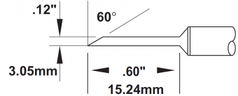 Картридж-наконечник METCAL для MX, миниволна 3.00 x 15.24 мм SMTC-1170