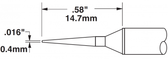 Картридж-наконечник METCAL для СV/MX, конус удлиненный 0.4 х 14.7 мм CVC-6CN1504A