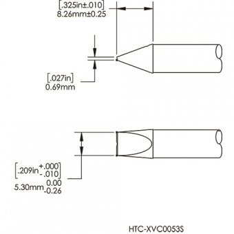 Картридж-наконечник METCAL для СV/MX, клиновидный 5мм с выемкой
